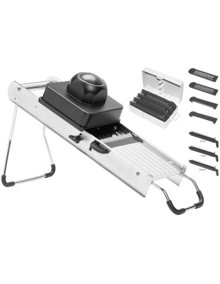 AFFETTAVERD-PASSAVERDURE-FORBICI: vendita online AFFETTAVERDURE MANDOLINA 4 LAME 7 TAGLI INOX CON CARRELLO KAUFGUT in offerta