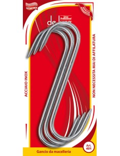COLTELLERIA: vendita online CONFEZIONE 3 GANCI A S CM.16X6 INOX in offerta