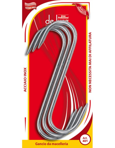COLTELLERIA: vendita online CONFEZIONE 3 GANCI A S CM.16X6 INOX in offerta