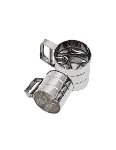 FRUSTE-PENNELLI-SPATOLE-SETACCI: vendita online SPARGIFARINA IN ACCIAIO INOX Ø 10CM EVA KAUFGUT in offerta