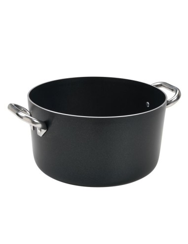 ALLUMINIO RIVESTITO: vendita online INDUZIONE AL-BLACK 5MM CASSERUOLA ALTA CM.28 H.16 LT.9 2 MANIGLIE TRAT in offerta