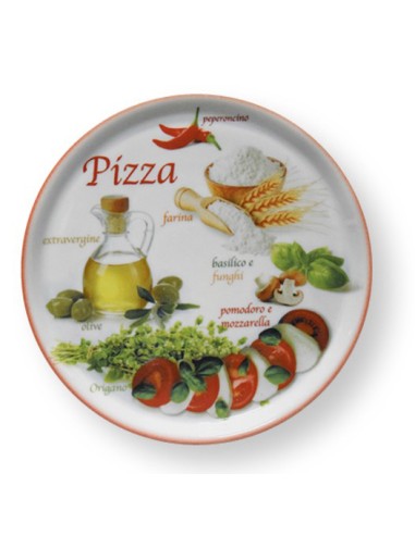 PIATTI PIZZA: vendita online NAPOLI PIATTO PIZZA BORDO ROSSO CM.33 in offerta