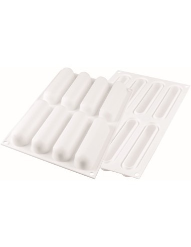 STAMPI-TAGLIAPASTA: vendita online FINGERS 75-STAMPO IN SILICONE 130X27 H27 MM + 10 VASSOI + CUTTER in offerta