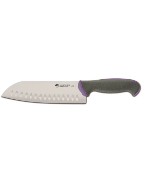 TECNA: vendita online COLTELLO SANTOKU ALVEOLATO TECNA VIOLA 18 CM AMBROGIO SANELLI in offerta