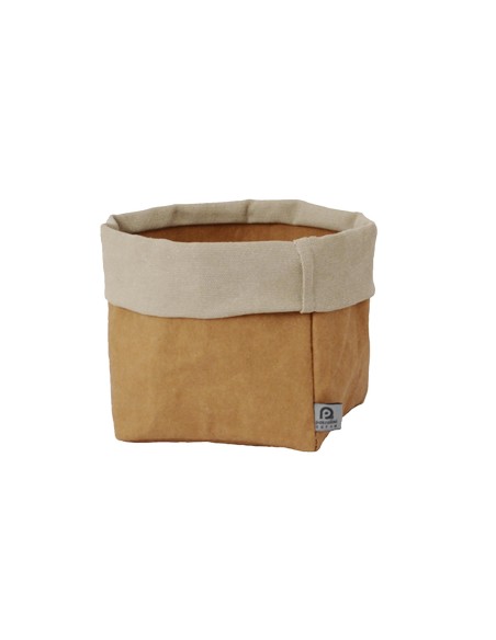 CESTINI PANE: vendita online CESTINO PANE AVANA CON FASCIA STOFFA COLONIALE CM.8X14H CELLULOSA in offerta