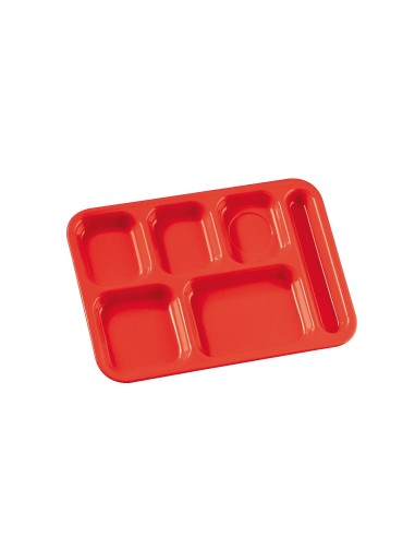 VASSOI-TAGLIERI: vendita online COMPARTMENT VASSOIO PP MM.370X255 ROSSO in offerta