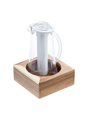 ALZATE-PORTATORTE-ESPOSITORI: vendita online ACACIA SET CARAFFA BASE CM.20X20 CON REFRIGERANTE LEONE in offerta