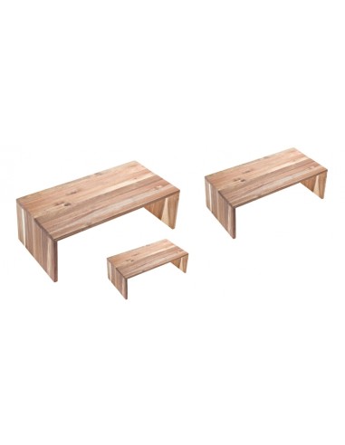 ALZATE-PORTATORTE-ESPOSITORI: vendita online ACACIA SET 3 ESPOSITORI MAXI NATURALE - 60X30X20H, 45X30X15H, 30X30X10 in offerta