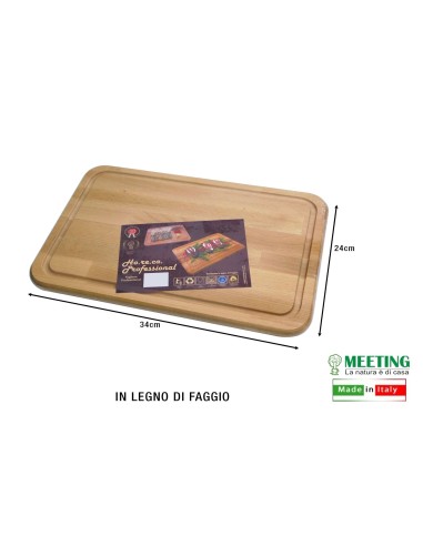 VASSOI-TAGLIERI: vendita online PROFESSIONAL TAGLIERE IN FAGGIO CM.34X24X2 in offerta