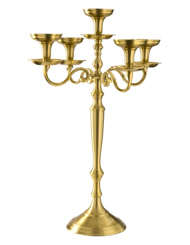 CANDELE-CANDELIERI: vendita online STYLOS CANDELABRO 5 FIAMME CM.20X69H ORO MATT ALLUMINIO in offerta