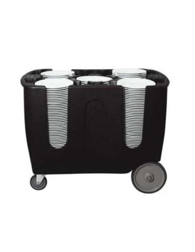 CARRELLI PORTATEGLIE-PIATTI: vendita online CARRELLO PORTAPIATTI 73X73H81 5 SETTORI REGOLABILI DA 45 A 60 POSTI PE in offerta