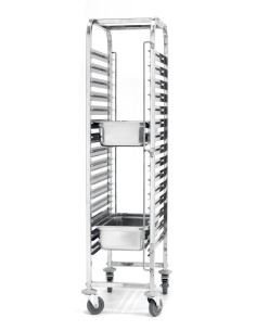 CARRELLI PORTATEGLIE-PIATTI: vendita online CARRELLO PORTATEGLIE 15 RIPIANI GN 1/ 1 380X550 CON 4 RUOTE HENDI in offerta