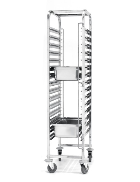 CARRELLI PORTATEGLIE-PIATTI: vendita online CARRELLO PORTATEGLIE 15 RIPIANI GN 1/ 1 380X550 CON 4 RUOTE HENDI in offerta