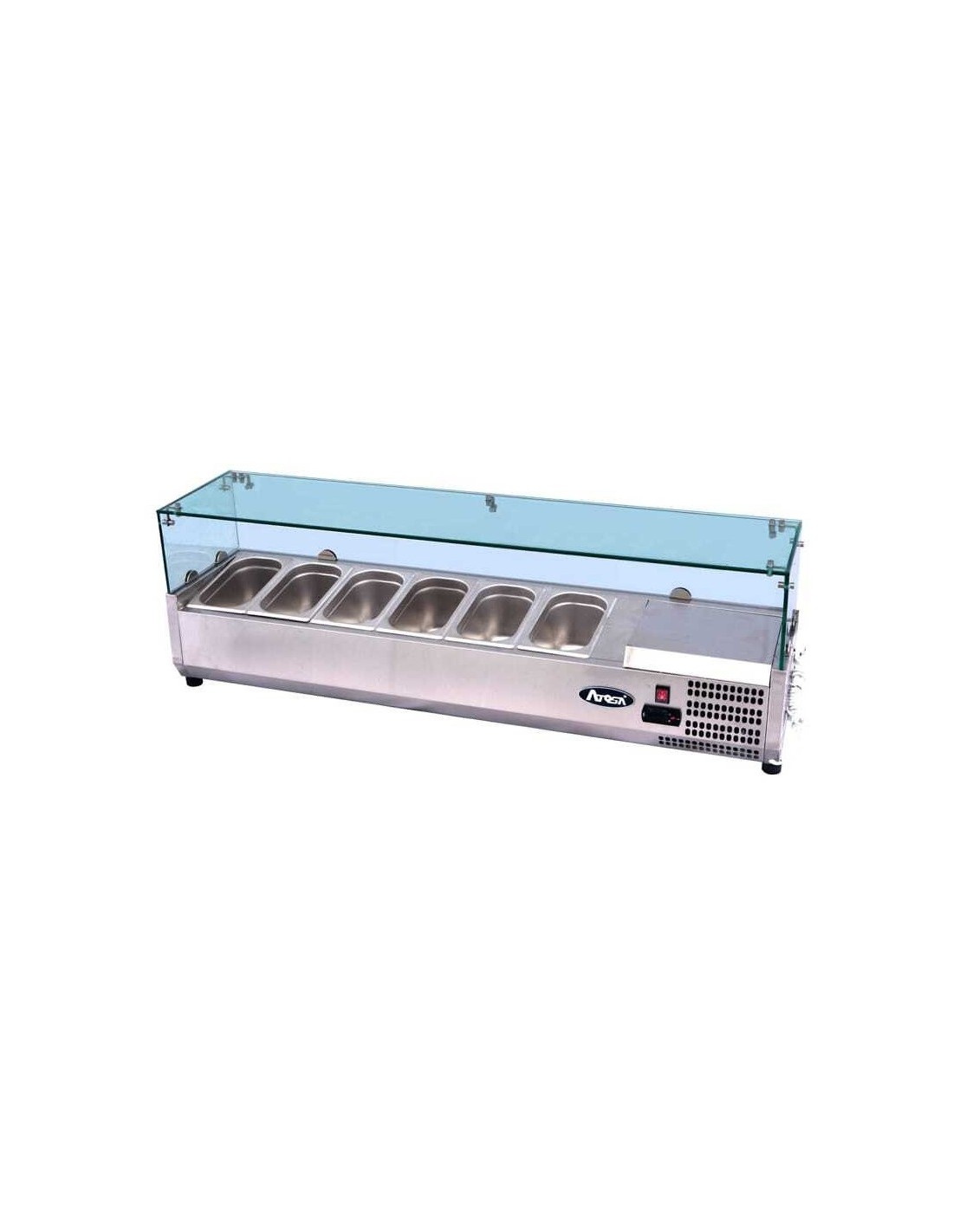 FRIGORIFERI-ABBATTITORI: vendita online PORTACONDIMENTI REFRIGERATO CON TECA IN VETRO GN 1/3X9 MM.2005x395x435 in offerta