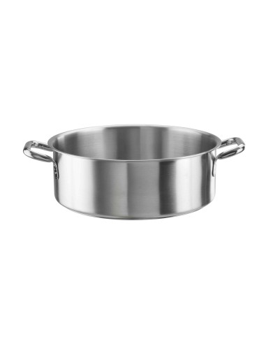 ACCIAIO: vendita online TENDER CASSERUOLA BASSA INOX 18/10 CM.32H.11 LT.8,7 2 MANIGLIE in offerta