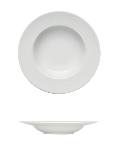 PIATTI: vendita online PIATTO FONDO TONDO BIANCO 28 CM MAITRE RILIEVO BAUSCHER in offerta