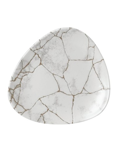 PIATTI: vendita online PIATTO PIANO TRIANGOLARE CHURCHILL KINTSUGI AGATE GRIGIO IN PORCELLANA 19 CM in offerta