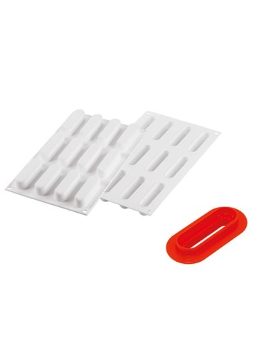 STAMPI-TAGLIAPASTA: vendita online CAROLINE 30-STAMPO IN SILICONE 82X23 H21MM + CUTTER BIANCO in offerta