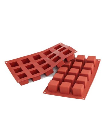 STAMPI-TAGLIAPASTA: vendita online SF105-STAMPO SILIC.N.15CUBE 35X35 H35MM TERRACOTTA in offerta