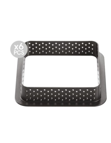 STAMPI-TAGLIAPASTA: vendita online TARTE RING SQUARE 80X80 H20 MM-N.6 ANELLI NERO in offerta