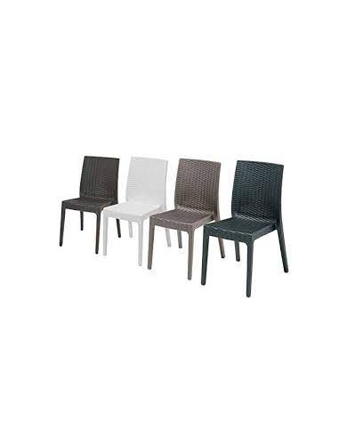 SEDIE-POLTRONE: vendita online SEDIA SELENE SIMIL RATTAN ESPRESSO IMPILABILE in offerta
