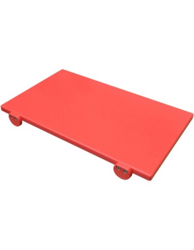 TAGLIERI-TAGLIERI POLIETILENE: vendita online TAGLIERE POLIETILENE CM.60X40X2 CON 2 FERMI ROSSO CHIARO in offerta