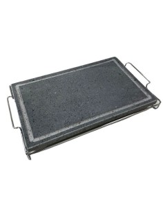 PIASTRE COTTURA PIETRA: vendita online PIETRA LAVICA INVITO RETTANGOLARE CM.19X37 CON STAND RIPIEGABILE IN ACCIAIO INOX in of...