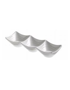 FINGER FOOD MELAMINA: vendita online LE PERLE COPPETTA QUADRATA 3 SCOMPARTI BIANCO MELAMINA in offerta 2