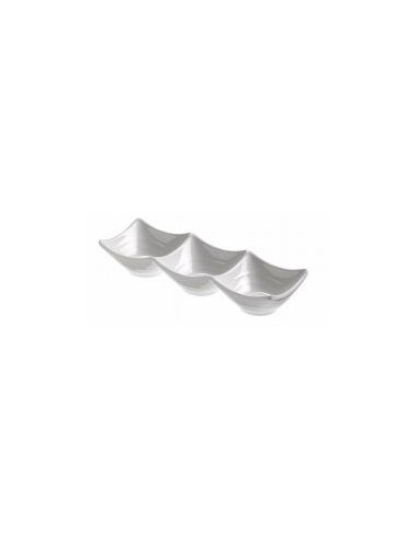 FINGER FOOD MELAMINA: vendita online COPPETTA QUADRATA 3 SCOMPARTI BIANCO IN MELAMINA LE PERLE in offerta