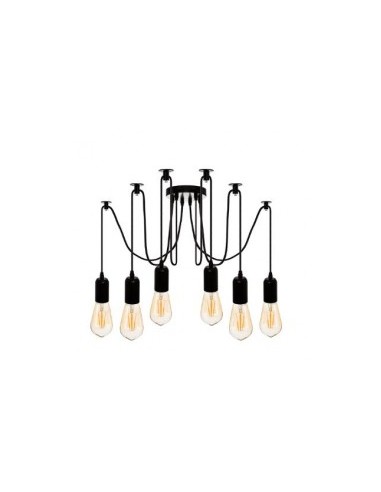 LAMPADE-LAMPADARI: vendita online UDELL LAMPADARIO 6 CAVI METALLO NERO 167525 in offerta