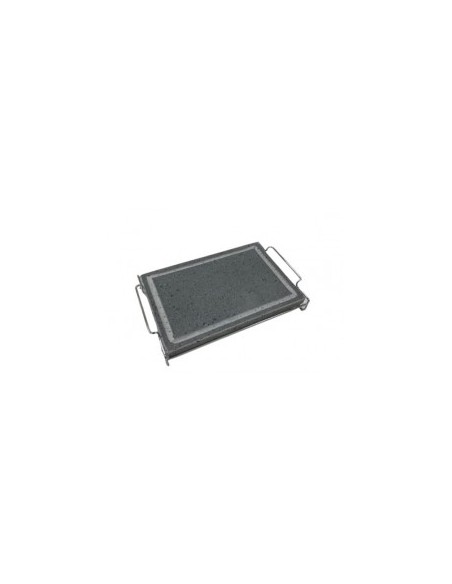 PIASTRE COTTURA PIETRA: vendita online INVITO MAXI PIETRA LAVICA CM.25X40 RETTANGOLARE CON STAND IN ACCIAIO in offerta