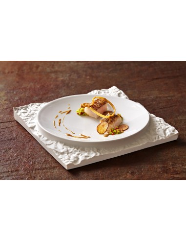 PIATTI: vendita online PIATTO QUADRATO CM.26 PORCELLANA BIANCO TERRA COSTAVERDE in offerta