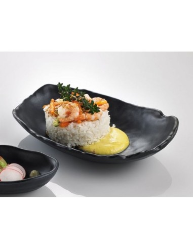 INSALATIERE-CIOTOLE-COPPETTE: vendita online CIOTOLA IN MELAMINA NERA OVALE CM.22X15 H4,7 LEONE in offerta