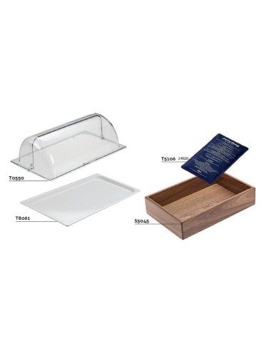 ALZATE-PORTATORTE-ESPOSITORI: vendita online ESPOSITORE SET 5 PEZZI BUFFET VASSOIO + COPERCHIO GN 1 / 1 in offerta