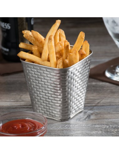 FINGER FOOD ACCIAIO: vendita online BRICKHOUSE CONTENITORE CONICO RETTANGOLARE PER PATATINE FRITTE in offerta