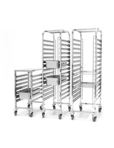 CARRELLI PORTATEGLIE-PIATTI: vendita online CARRELLO PORTATEGLIE 15 RIPIANI GN 1/ 1 380X550 CON 4 RUOTE HENDI in offerta 2