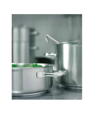 SERIE 1000: vendita online CASSERUOLA ALTA 2 MANIGLIE Ø 24 CM SERIE 1000 IN ACCIAIO INOX PADERNO in offerta