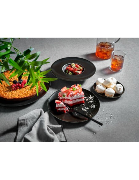 PIATTI: vendita online PIATTO FONDO GOURMET CM.18 ANGRY PORCELLANA NERO COSTAVERDE in offerta