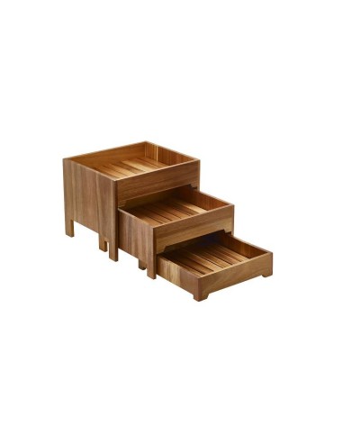 SET BUFFET ACACIA 3 CASSETTI SOVRAPPONIBILI CM.43X35,5X33