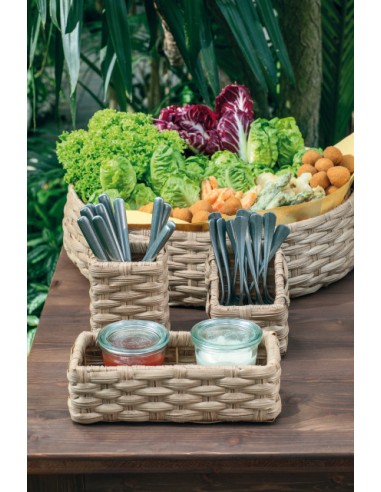 VASSOI-TAGLIERI: vendita online VASSOIO INTRECCIATO PP CM.27X12X8H in offerta