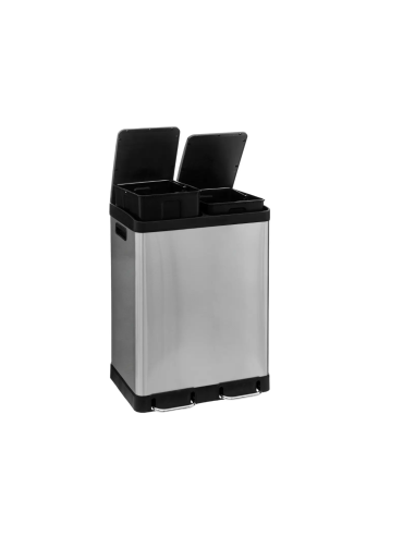 PATTUMIERA DOPPIA 186157A ARIANE 30+30LT INOX ARGENTO