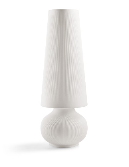 LAMPADE-LAMPADARI-SERIE LUMINOSE: vendita online LAMPADA DA TERRA FADE BIANCO INDOOR/ OUTDOOR CM.65X65X185H in offerta