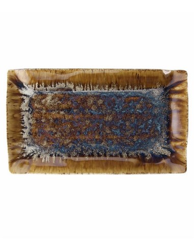 PIATTI: vendita online PIATTO RETTANGOLARE CM.35X20 REEF OYSTER PORCELLANA AMBRA/BLU TOGNANA in offerta