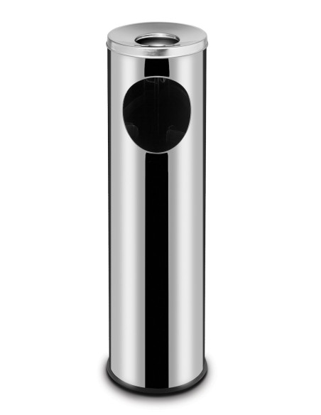 BIDONI: vendita online BIDONE CON POSACENERE HENDI LT.15 CM.20X70H INOX CON FONDO IN GOMMA in offerta