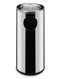BIDONI: vendita online BIDONE CON POSACENERE HENDI LT.33 CM.24X66H INOX CON FONDO IN GOMMA in offerta