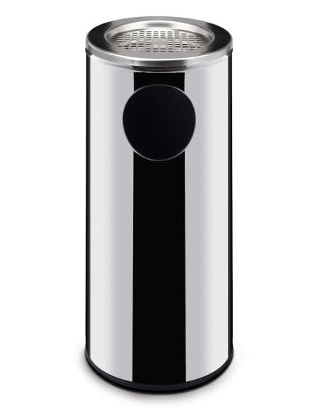 BIDONI: vendita online BIDONE CON POSACENERE HENDI LT.33 CM.24X66H INOX CON FONDO IN GOMMA in offerta