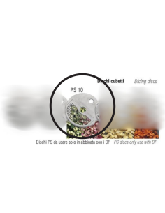 ACCESSORI: vendita online DISCO CUBETTI PS 10 MM.10 INOX PER TAGLIA VERDURE SIRMAN in offerta 2