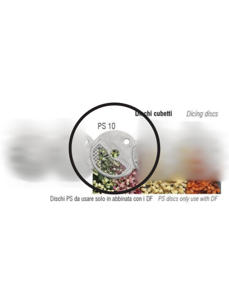 ACCESSORI: vendita online DISCO CUBETTI PS 10 MM.10 INOX PER TAGLIA VERDURE SIRMAN in offerta