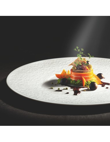 PIATTI: vendita online PIATTO PIANO STRETTO NORI RILIEVO CM.33 SELTMANN PORCELLANA BIANCO in offerta