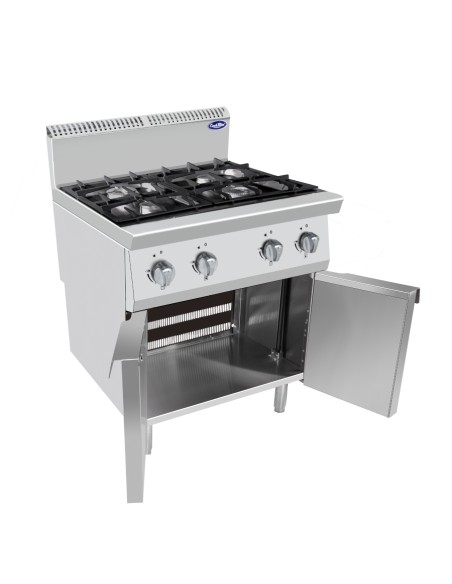 COTTURA PROFESSIONALE: vendita online CUCINA 4 FUOCHI SU GAMBE SERIE 900 - ACCIAIO INOX, GRIGLIE IN GHISA, BRUCIATORI 12KW in...